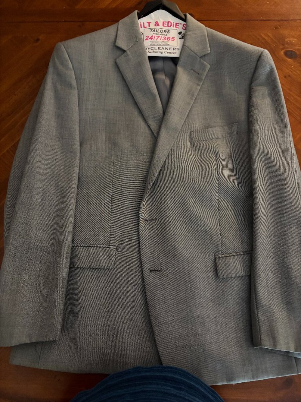 Lauren Ralph Lauren 46R Medium Gray Sharkskin 2 Piece Suit